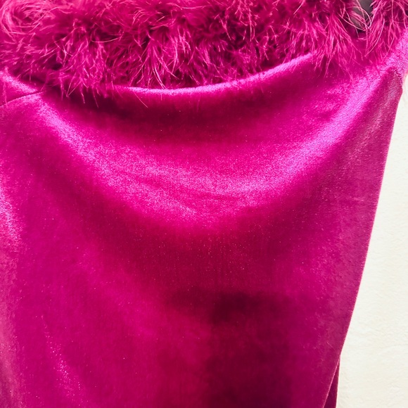 Fashion Nova Statement Moment Velvet Midi Dress Magenta NWOT size Small - Picture 5 of 6
